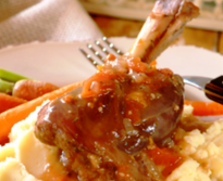 TOMATO AND WINE-ROASTED LAMB SHANKS