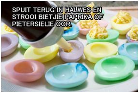 Gekleurde eiers - Vul die eiers