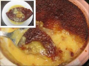 Gebakte bruinpoeding met jellie