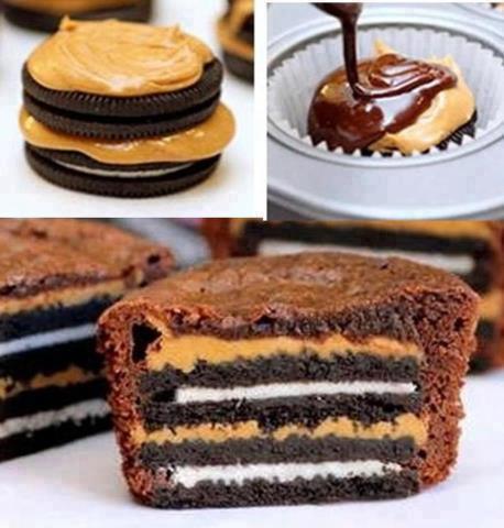 oreo peanutbutter cupcakes sjokolade