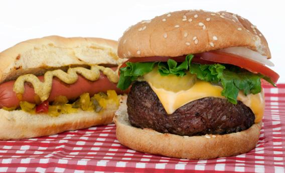 Hotdogs and hamburgers