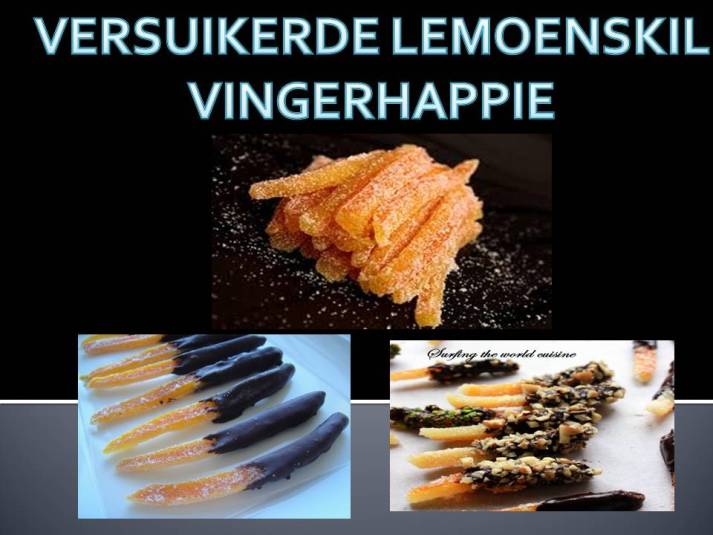 Versuikerde lemoen/pomelo skil